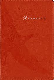 Finsk bibel (Raamattu) orange, mjukpärm 180x120x45 mm