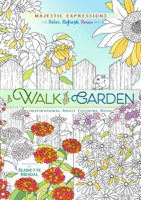 Walk in the garden, adult coloring book