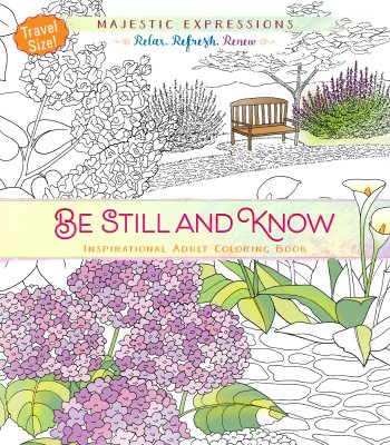 Be still and know, travel size, adult coloring book