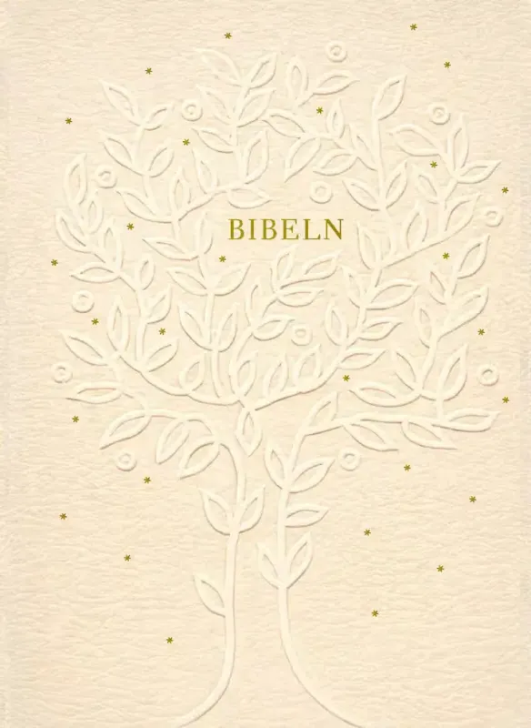 Bibel 2026 naturvit, hårdband med guldsnitt