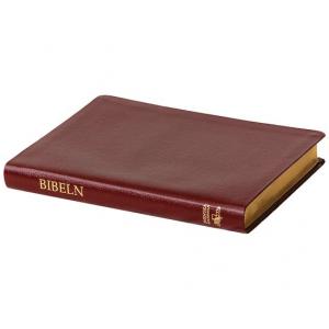 Svenska Folkbibeln 2015, slim, cabraskinn, vinröd, guldsnitt