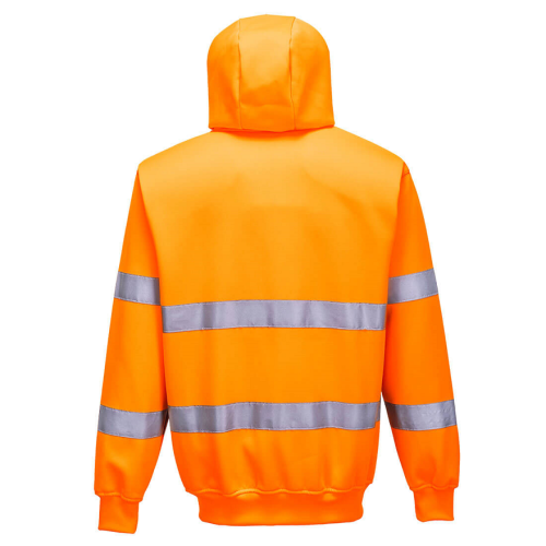 Hi-Vis Zip Front Hoodie, Orange