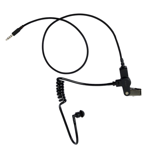 Ear tube 3,5 mm. Förstärkt tråd, Svart