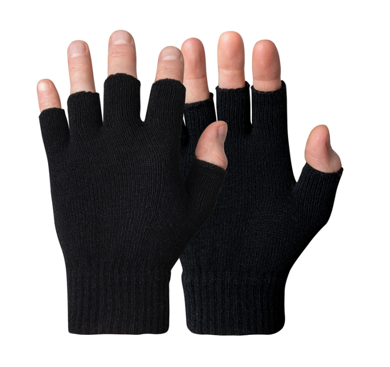 Maskinstickade handskar utan fingertoppar
