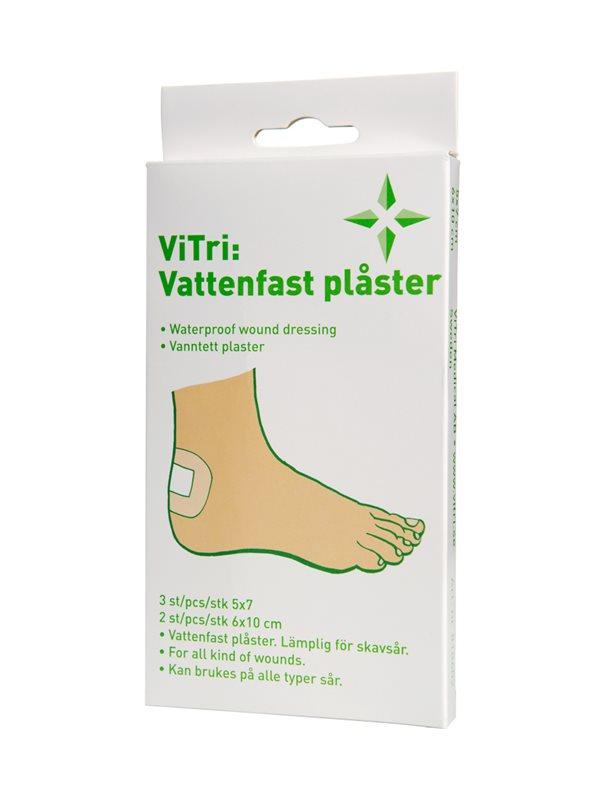 Vattenfast plåster, 5x7cm,/3st, 6x10cm/2st