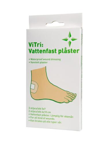 Vattenfast plåster, 5x7cm,/3st, 6x10cm/2st