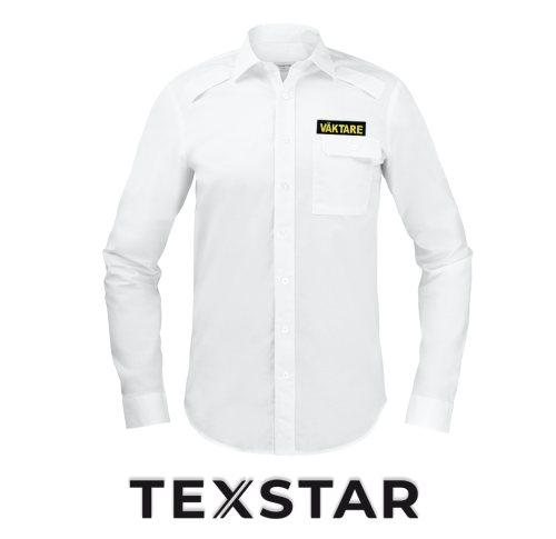Väktarskjorta Herr, Vit L/Ä