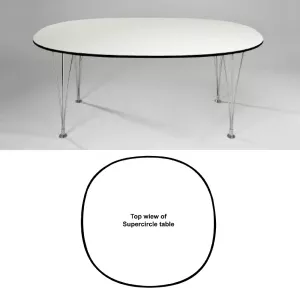 Supercirkel 130x130 med vitt hårdlaminat