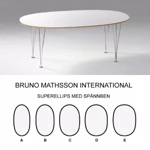 Superellips 200x100 med vitt hårdlaminat
