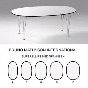 Superellips 220x110 med vitt hårdlaminat