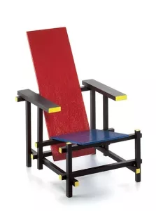 Miniatyr av Gerrit Rietveld: Red-Blue chair 1918
