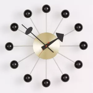 Ball clock Black/Brass
