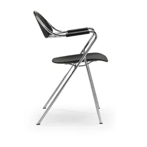 Karmstol BM 65 i svart skinn