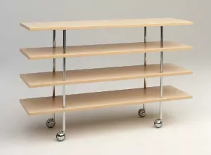 Etagebord i björk eller ask med hjul eller fot