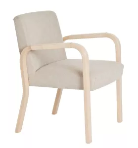 Omklädsel av Alvar Aalto karmfåtölj P46 i tyg eller skinn