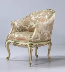 Omklädsel av rokokofåtölj med fast sits