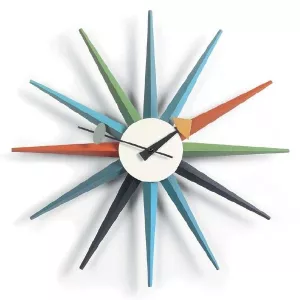 Sunburst clock Multicolour