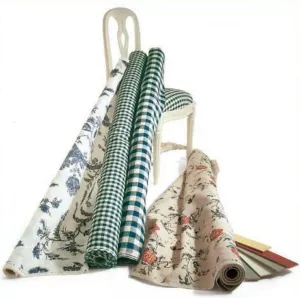 tyg Medevi ruta small blå