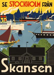 Travelposter 50x70 SE STOCKHOLM FRÅN SKANSEN