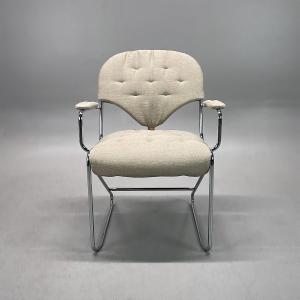 Karmstol SAM med ny kuddsats från DUX i linnetyg Flax 21