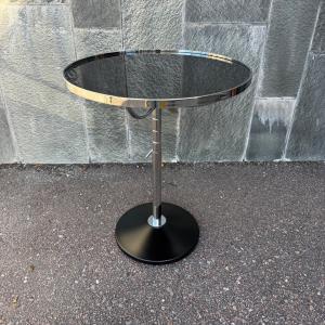 DUX Pronto – höjbart sidebord/sängbord i glas och krom