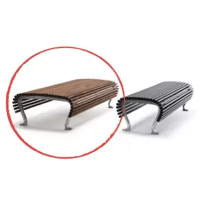 Bänk JUJOL Bred i mahogny eller ek