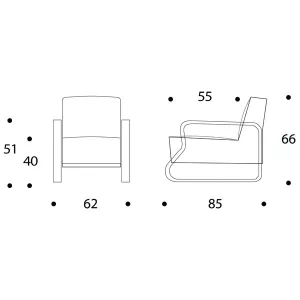 Omklädsel av Alvar Aalto karmfåtölj P44 i tyg eller skinn