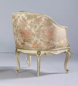 Omklädsel av rokokofåtölj med fast sits