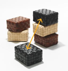 Flätad läderpall SMALL