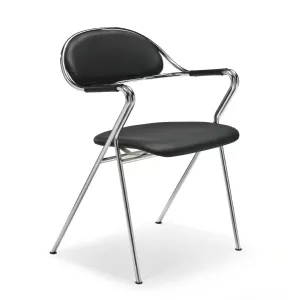 Karmstol BM 65 i svart skinn