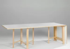 Fällbord Mi901 med bordsskivor i vitt hårdlaminat