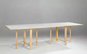 Fällbord Mi901 med bordsskivor i vitt hårdlaminat