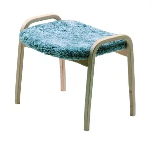 LAMINO fotpall i bok och fårskinn
