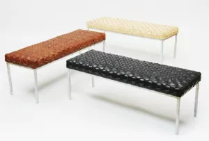 MYSTIC bench 100 & 120 cms i flätat läder