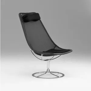 JETSON 66 med kort dyna i svart skinn