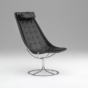 JETSON 66 med lång dyna i svart skinn