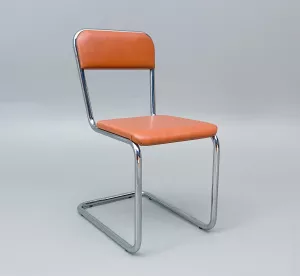 Stol BAUHAUS i krom och skinn