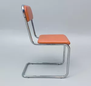 Stol BAUHAUS i krom och skinn