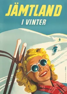 Travelposter 50x70 SKIDFLICKA I JÄMTLAND