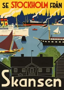 Travelposter 50x70 SE STOCKHOLM FRÅN SKANSEN