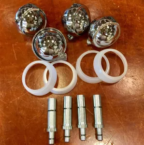 Sats med 4 st klothjul till fåtölj Karin tillverkad från 1973 & framåt