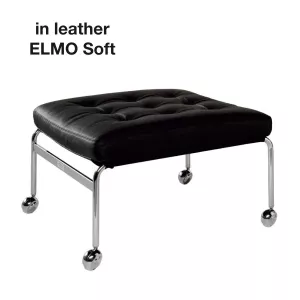 Kuddsats KARIN fotpall i skinn Elmo Soft