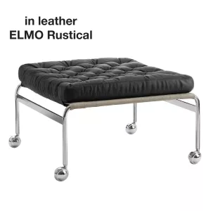 Kuddsats KARIN 73 fotpall i skinn Elmo Rustical