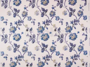 Handtryckt tyg 1700-TALS ROSOR