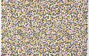 Handtryckt tyg DALAFLORA