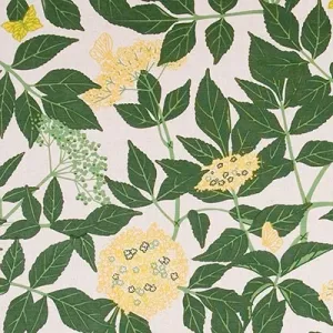 Handtryckt tyg FLÄDER