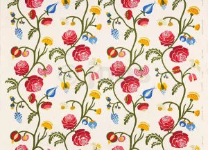 Handtryckt tyg FOLKLORE