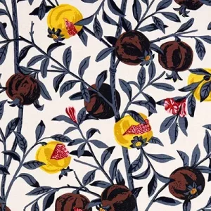 Handtryckt tyg GRANATÄPPLE