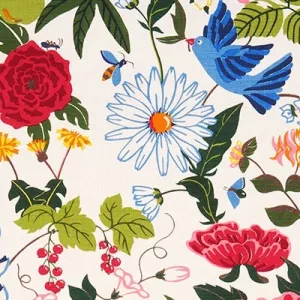 Handtryckt tyg MORFARS TRÄDGÅRD