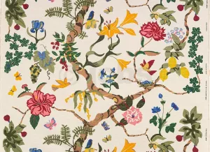 Handtryckt tyg PARADISTRÄD